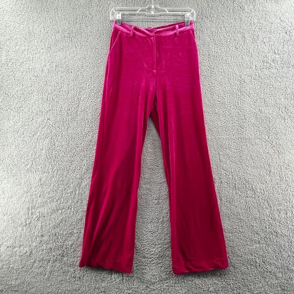 NWT SIX/FIFTY bright pink velour pants comfy barbie size extra small